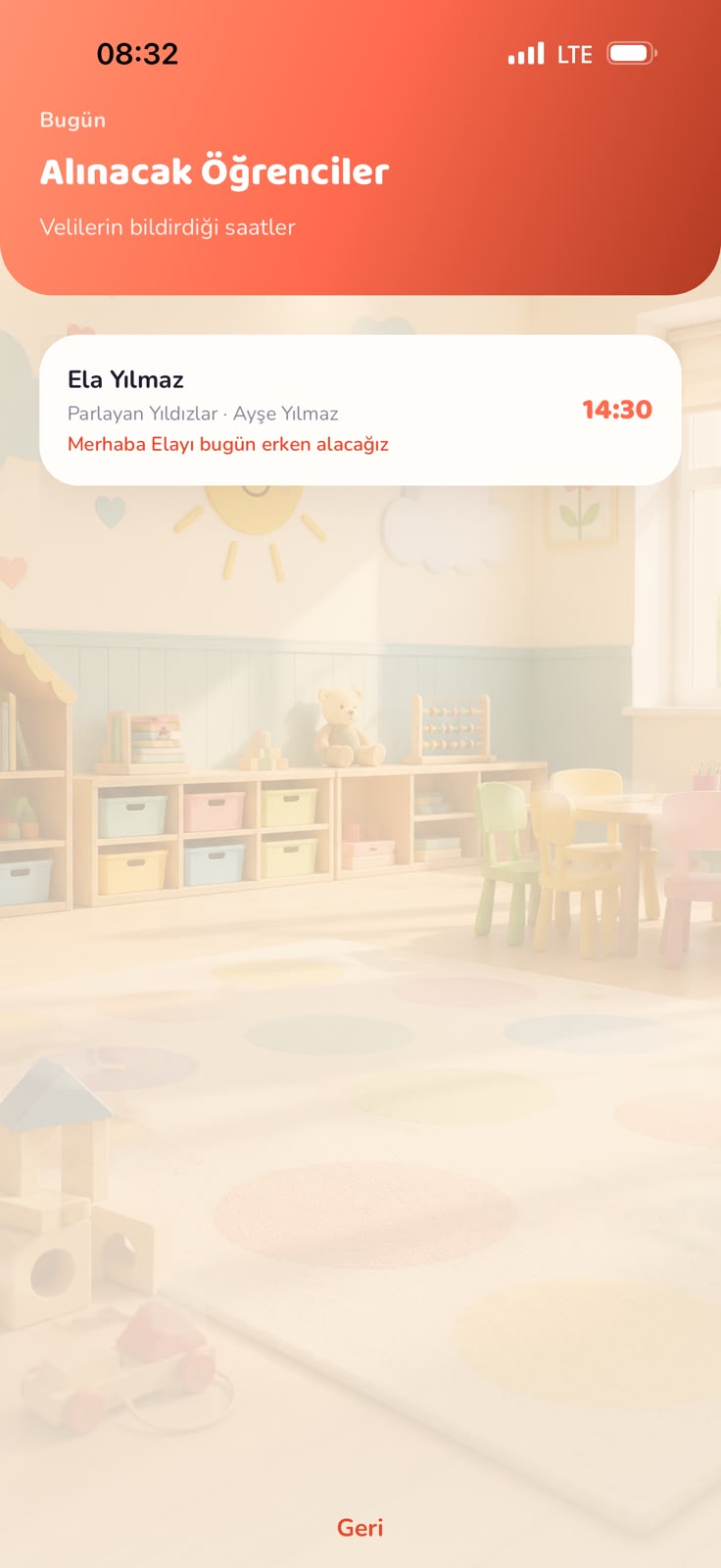 Alınacak öğrenciler ekranı